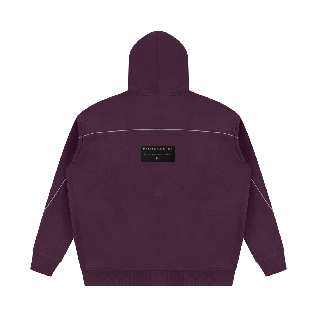 Unisex Oversized Piping Fleece Hoodie