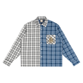 Unisex Oversized Plaid Color Block Shirt