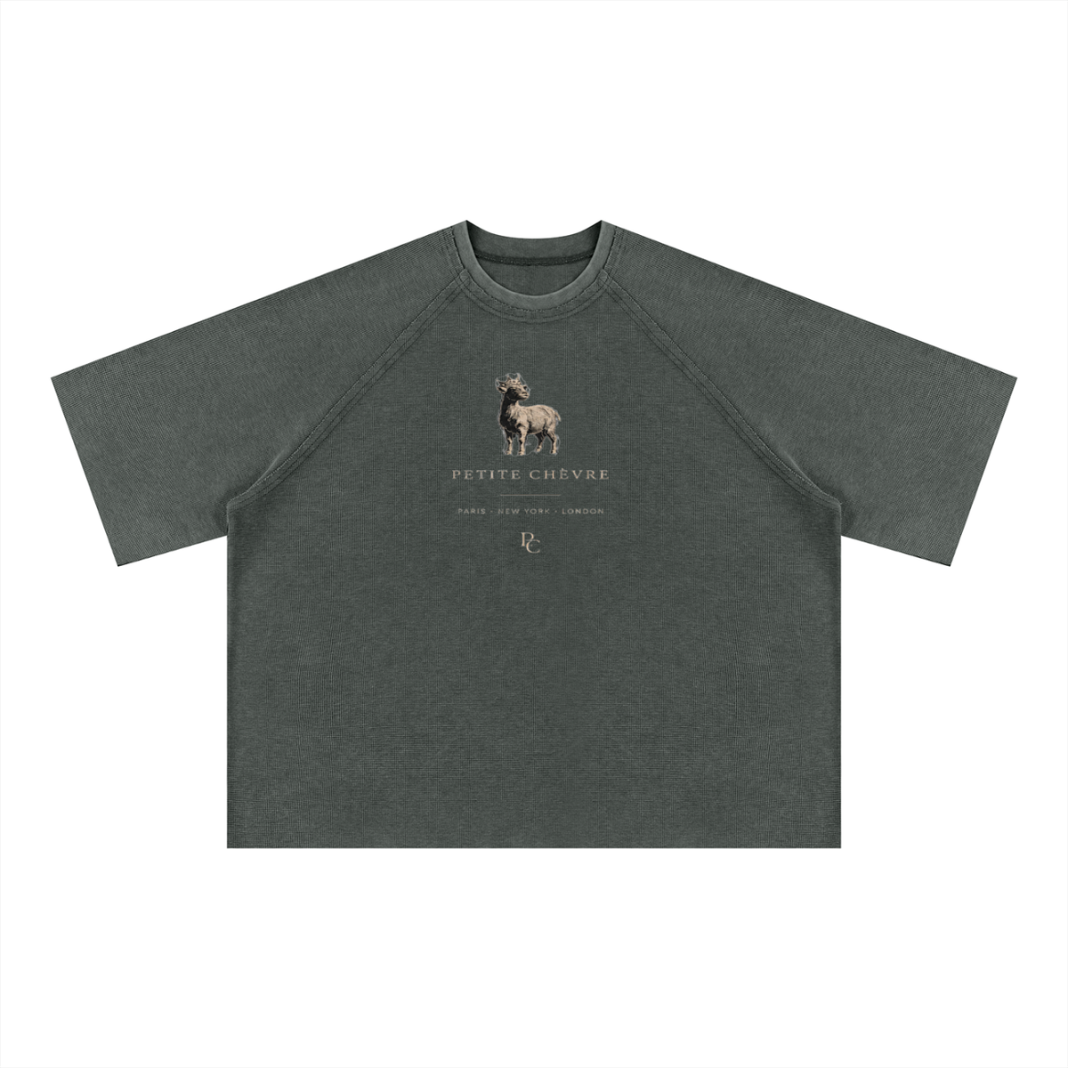 Unisex Mineral Wash Boxy Waffle T-Shirt