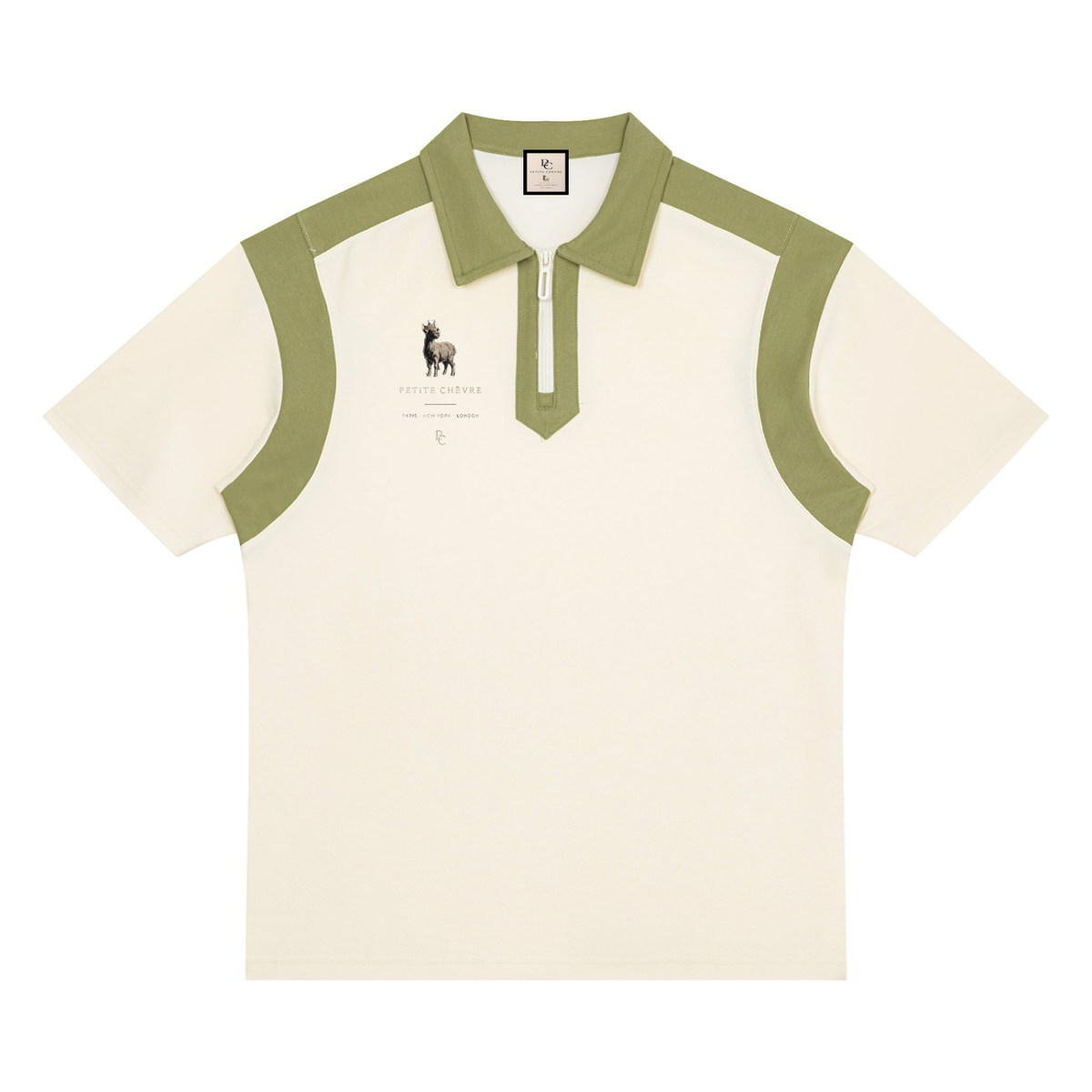 Unisex Color Block Quarter Zip Polo Shirt