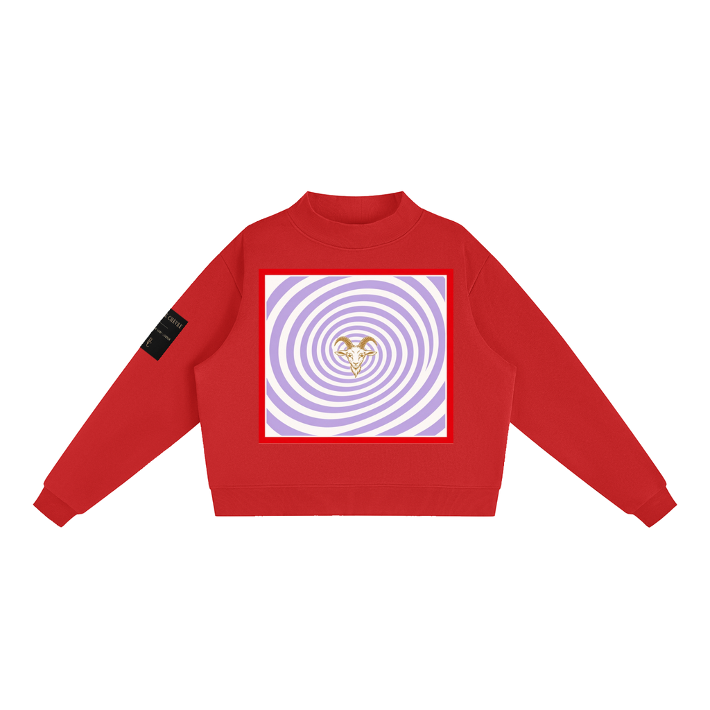Essential Fleece Mock-Neck Crew Sweatshirt