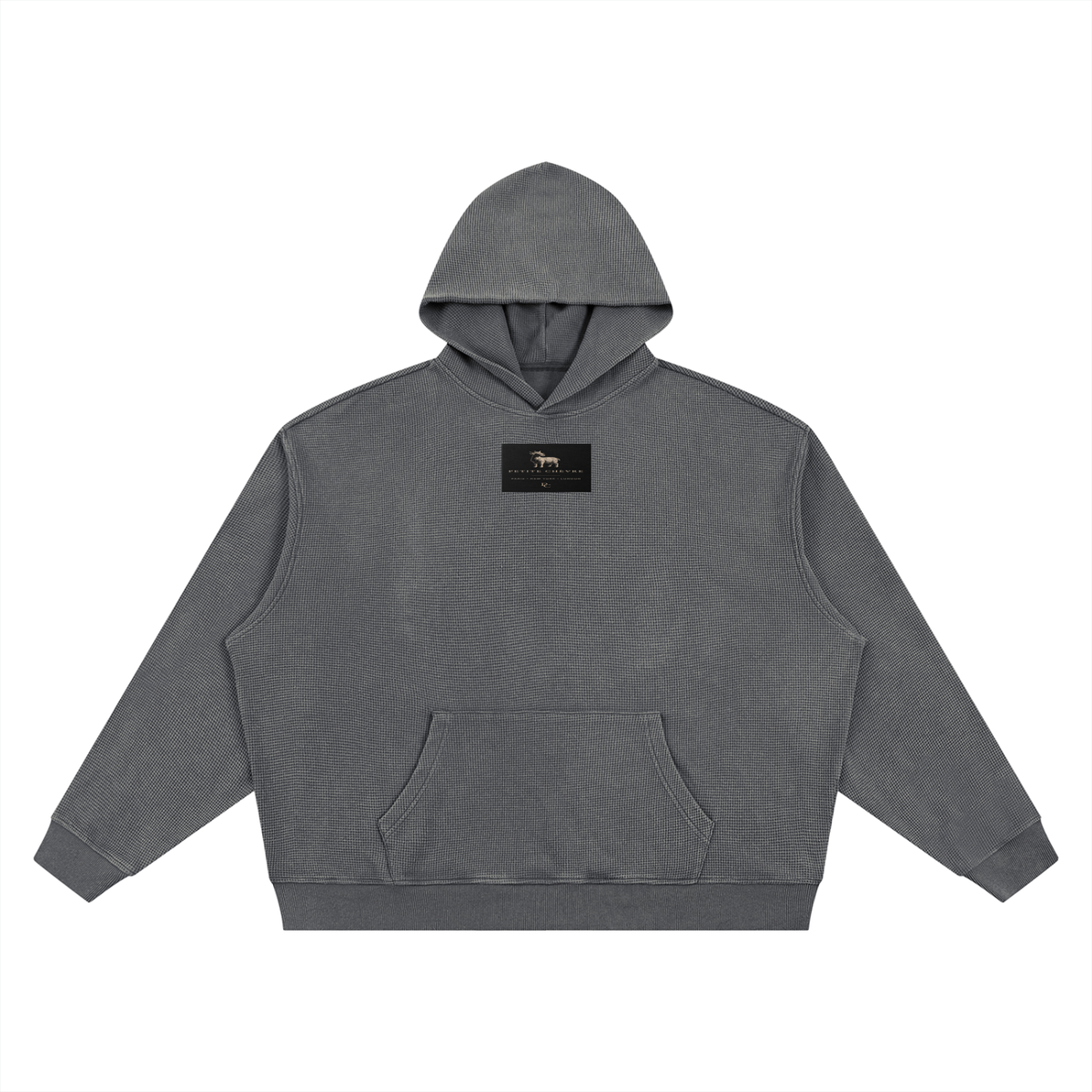 Unisex Vintage Wash Waffle Boxy Hoodie