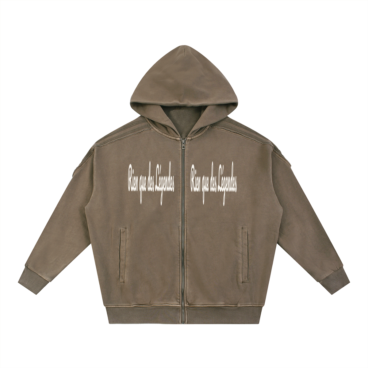 Nothing But Legends - Rien que des légendes - Snow Washed Tape Raw Edge Zip Hoodie