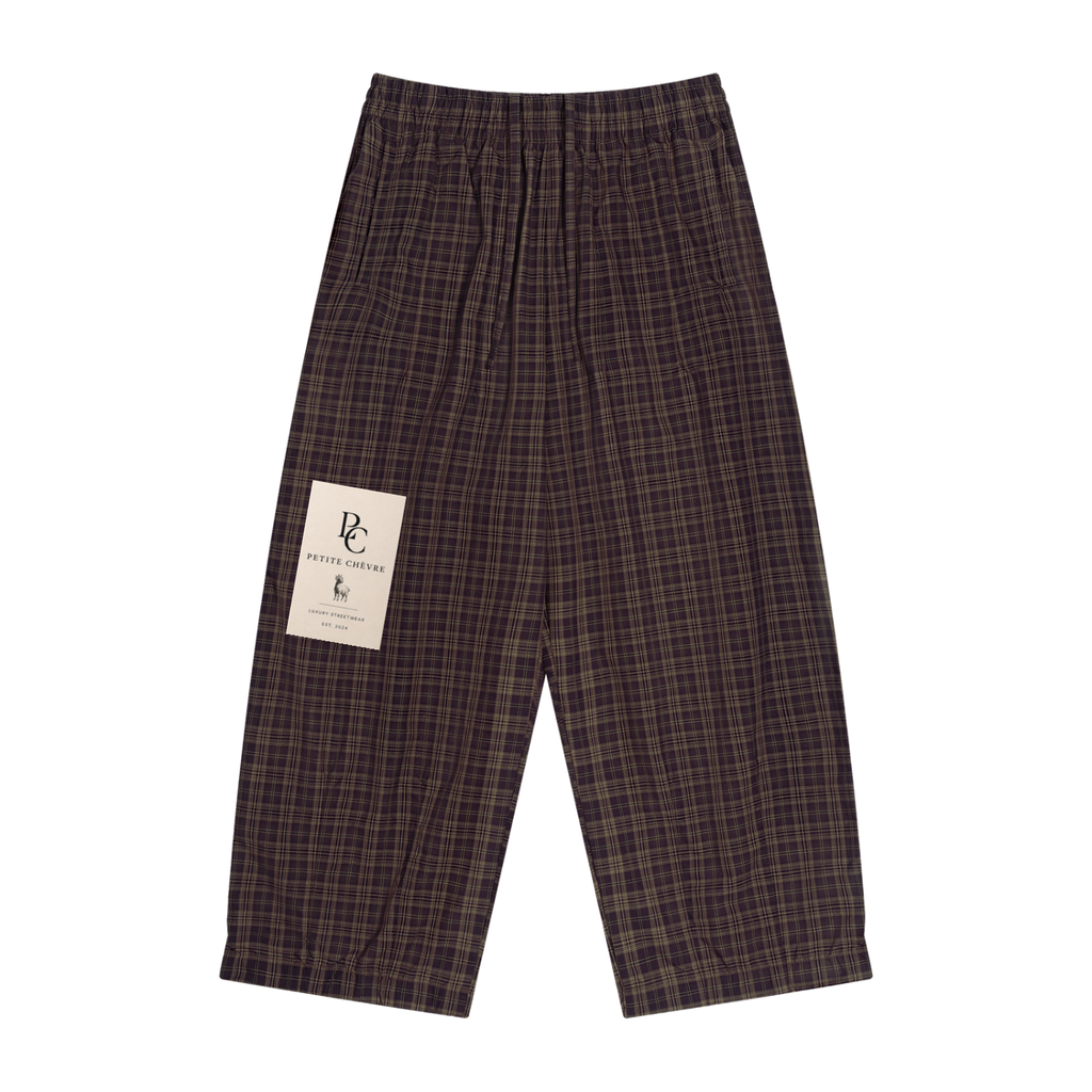 Unisex Plaid Wide Leg Pants