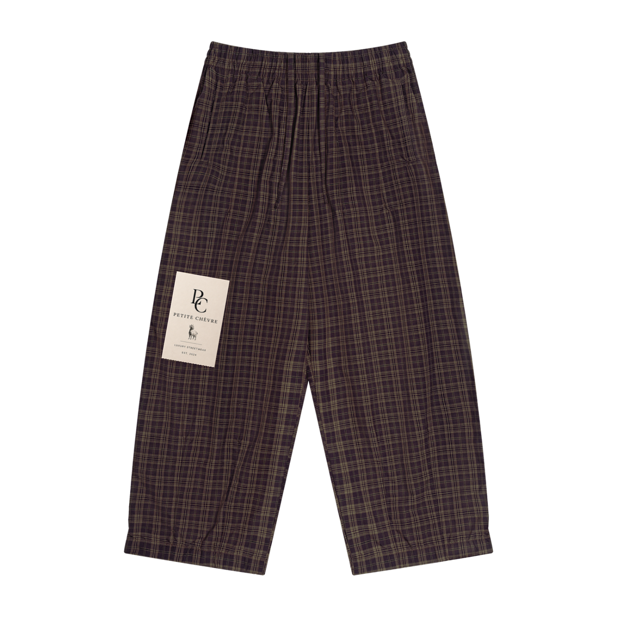 Unisex Plaid Wide Leg Pants