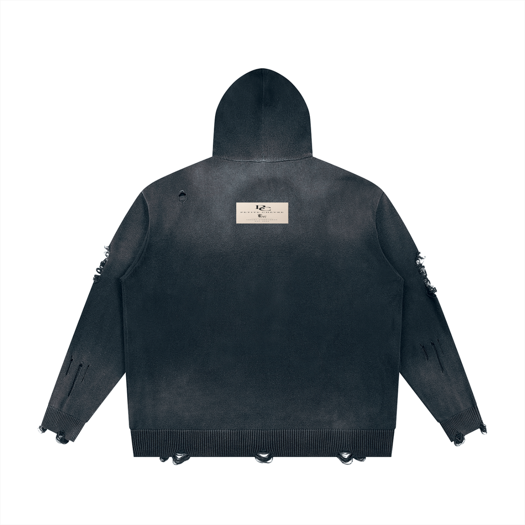 Distressed Full Zip Sweater (multiple colors)