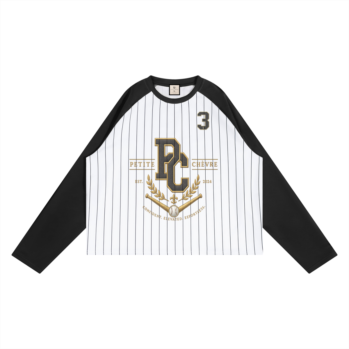Unisex Striped Raglan Long Sleeve T-Shirt