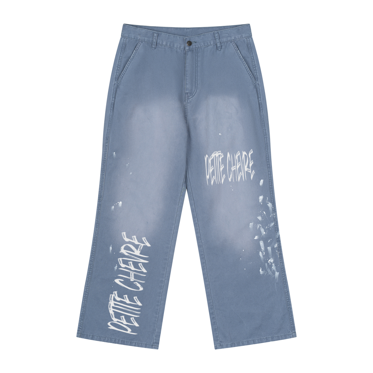 Men's Vintage Wash Splatter Denim Jeans
