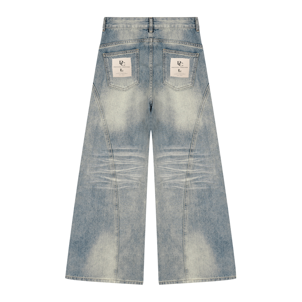 Women’s Vintage Wash Wide Leg Denim Jeans