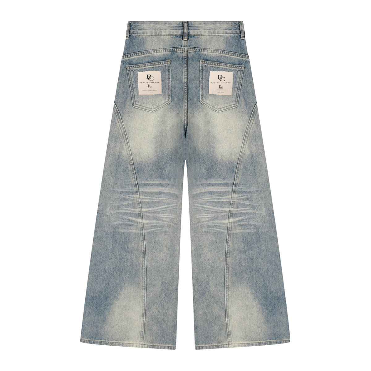 Women’s Vintage Wash Wide Leg Denim Jeans