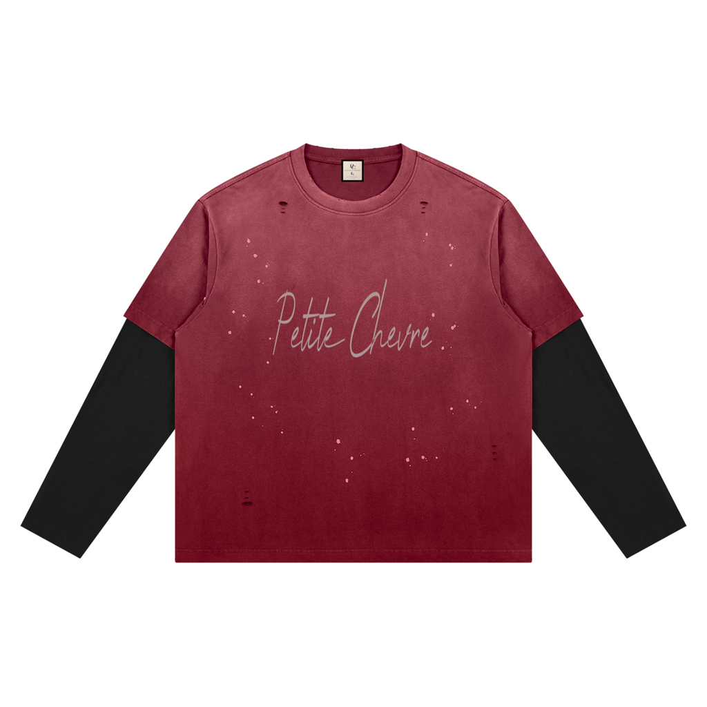 Unisex Vintage Wash Distressed Layer T-Shirt