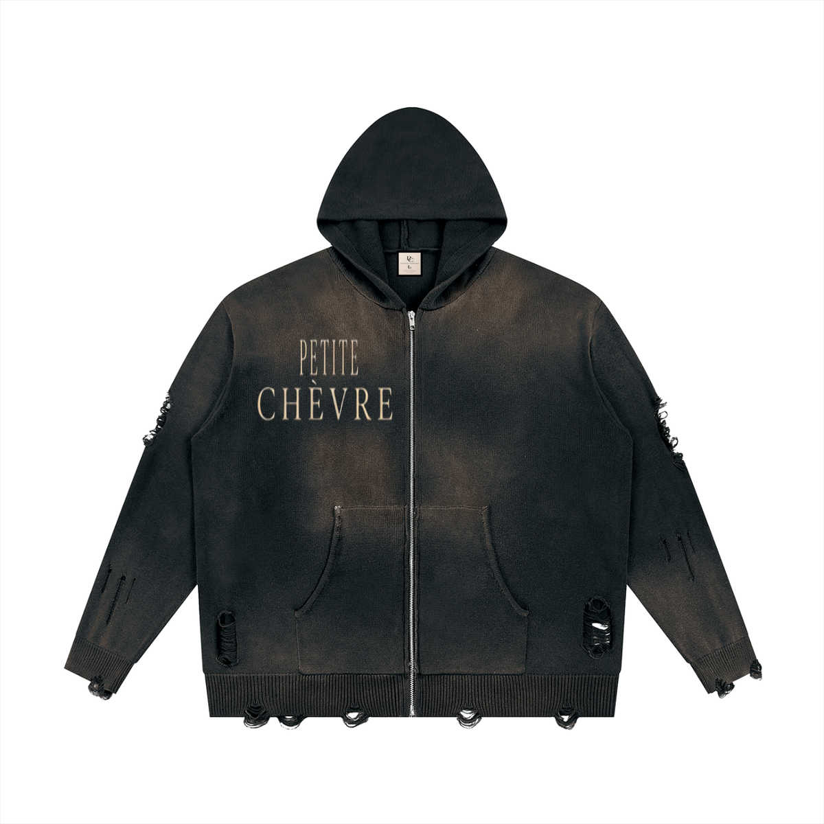 Distressed Full Zip Sweater (multiple colors)