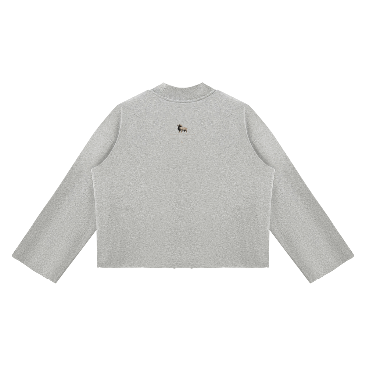 Unisex Mock Neck Raw Edge Boxy Sweatshirt