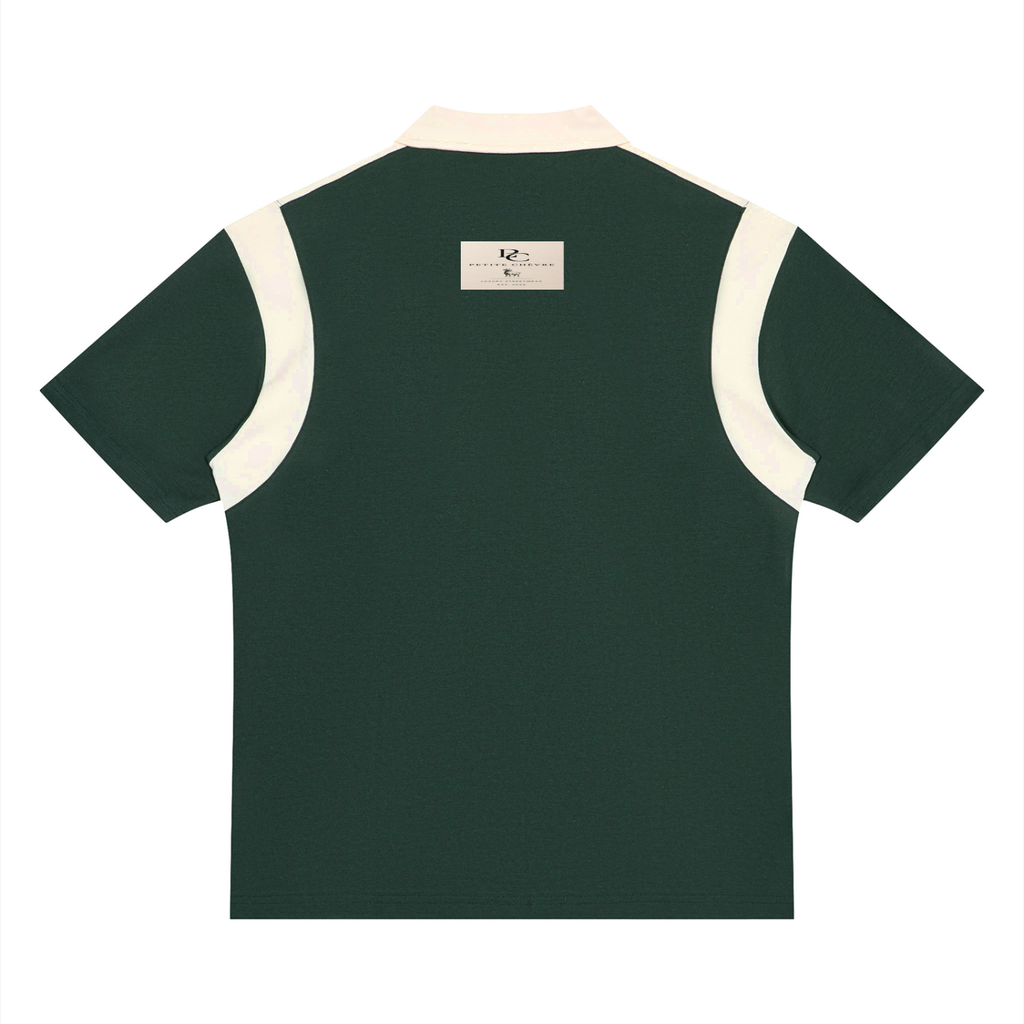 Unisex Color Block Quarter Zip Polo Shirt