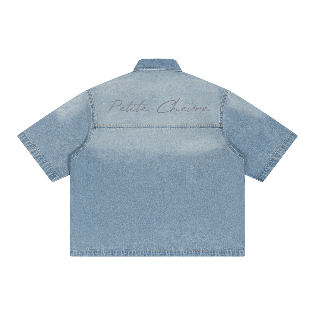 Vintage Wash Boxy Short Denim Shirt