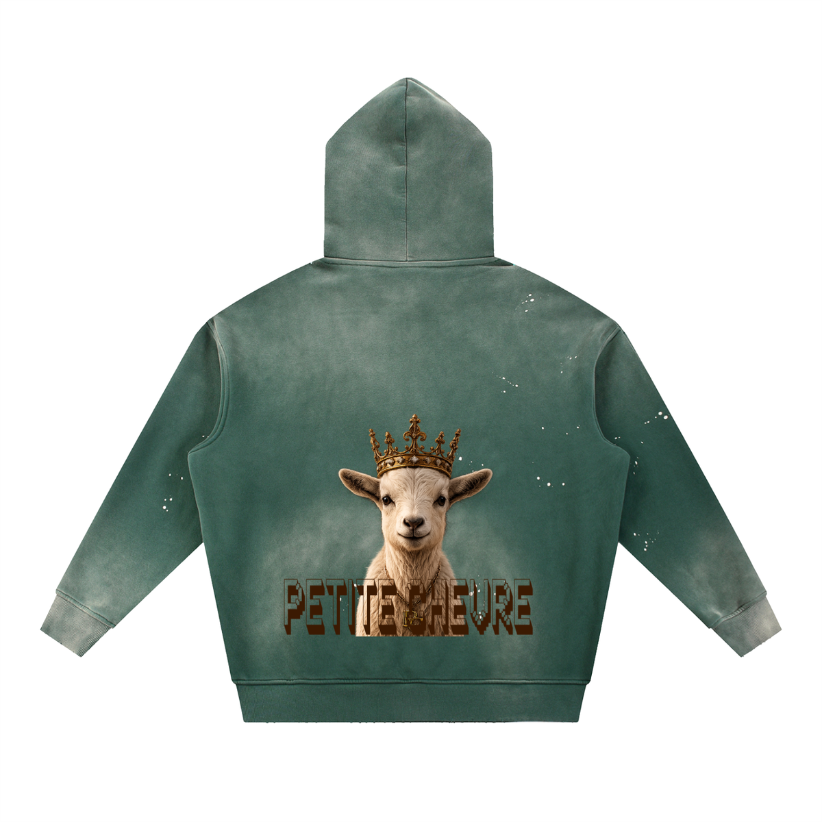 Vintage Washed Frayed Fleece Hoodie