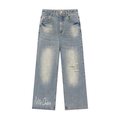 Vintage Wash Distressed Denim Jeans