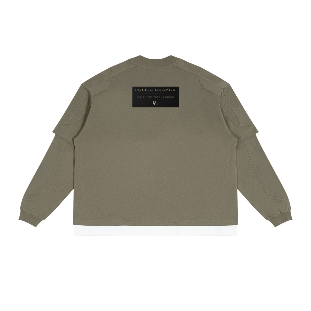 Unisex Paneled Layer Color Block T-Shirt